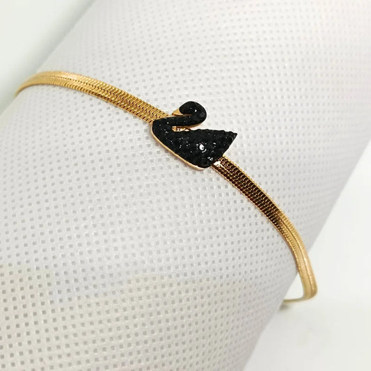 Swan Chain Bracelet | Black