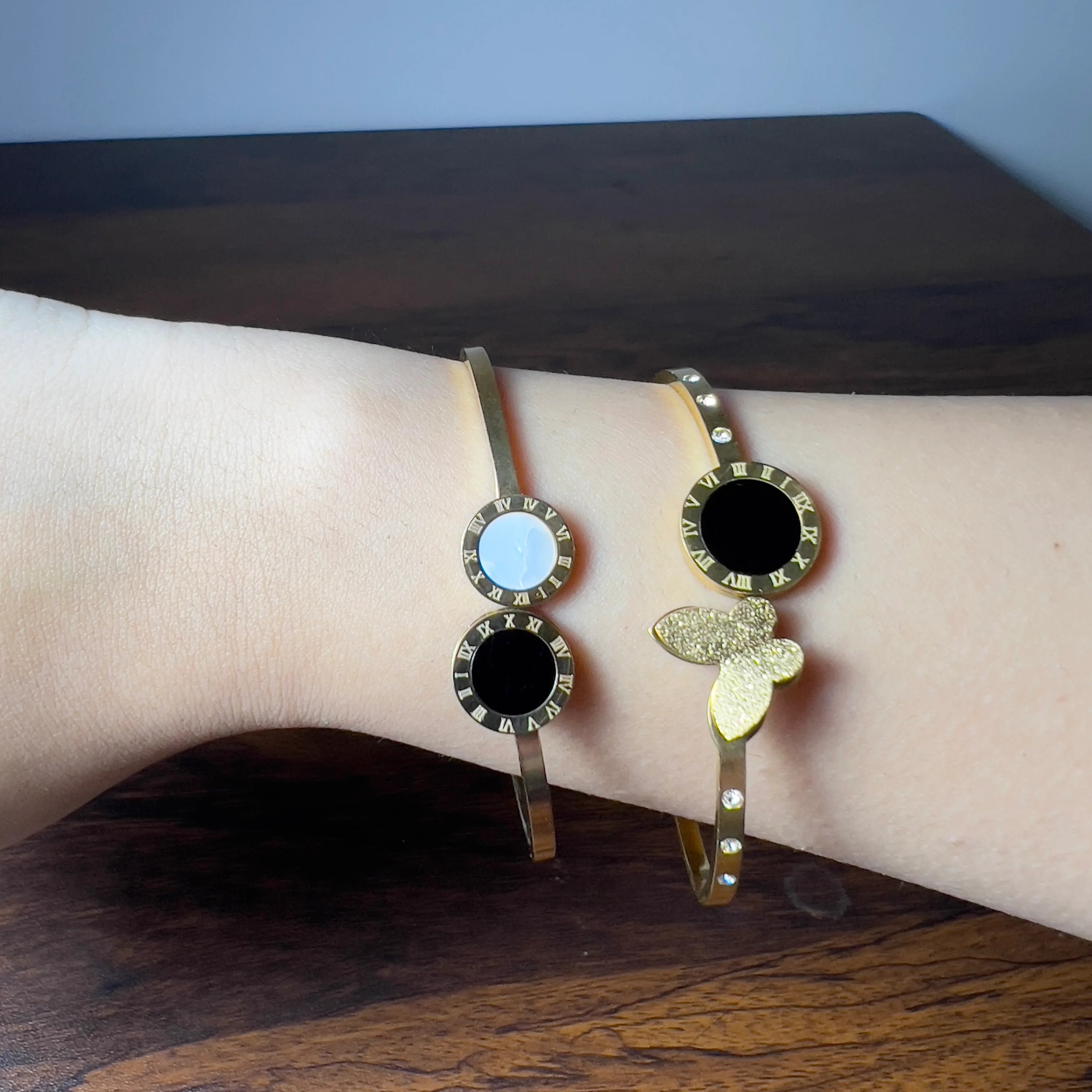 Roman Flower & Dual Stones Bracelets