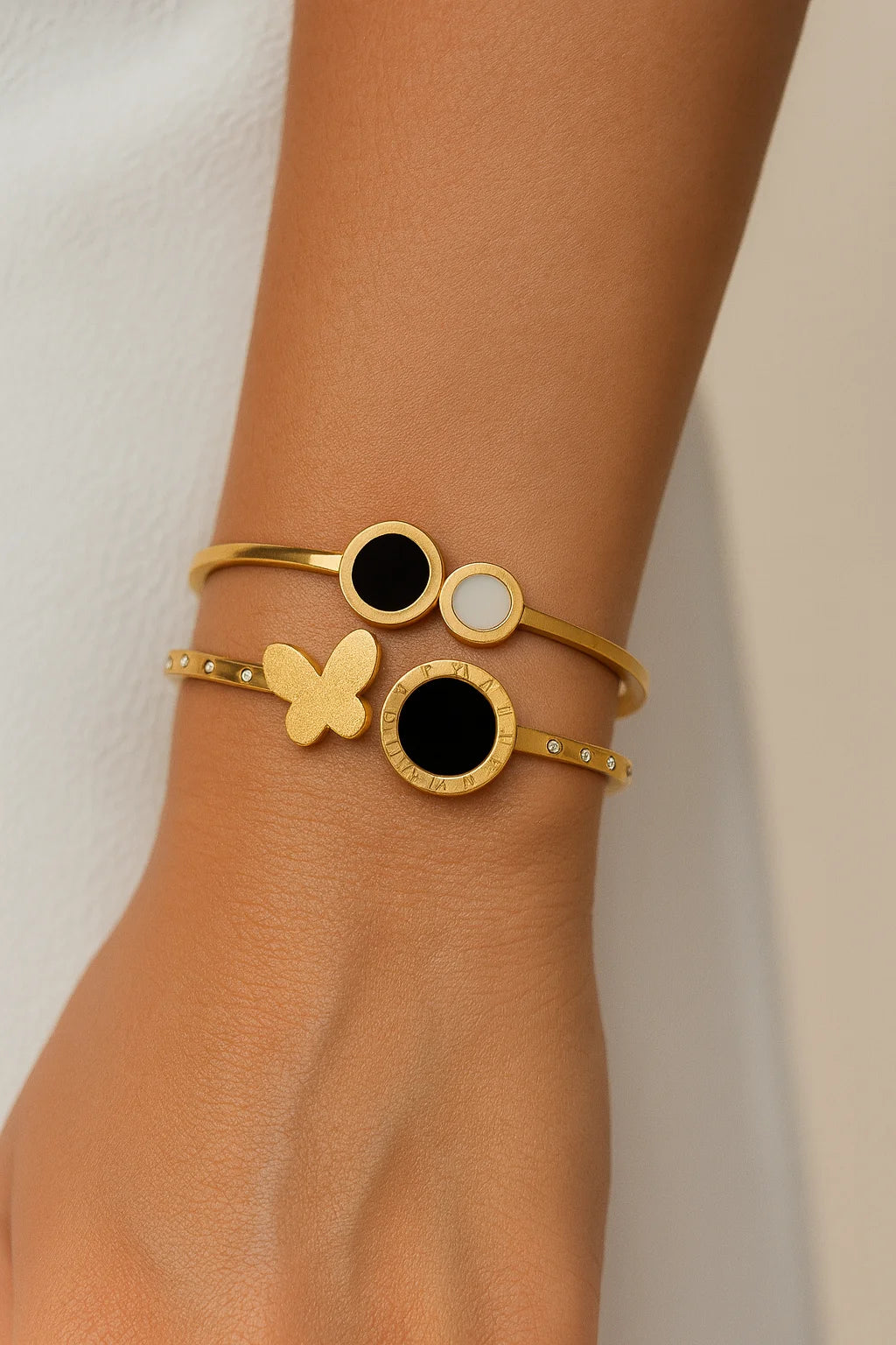 Roman Flower & Dual Stones Bracelets